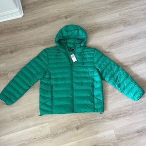 Polo Ralph Lauren Men Green The Packable Hooded Jacket Size XL NWT